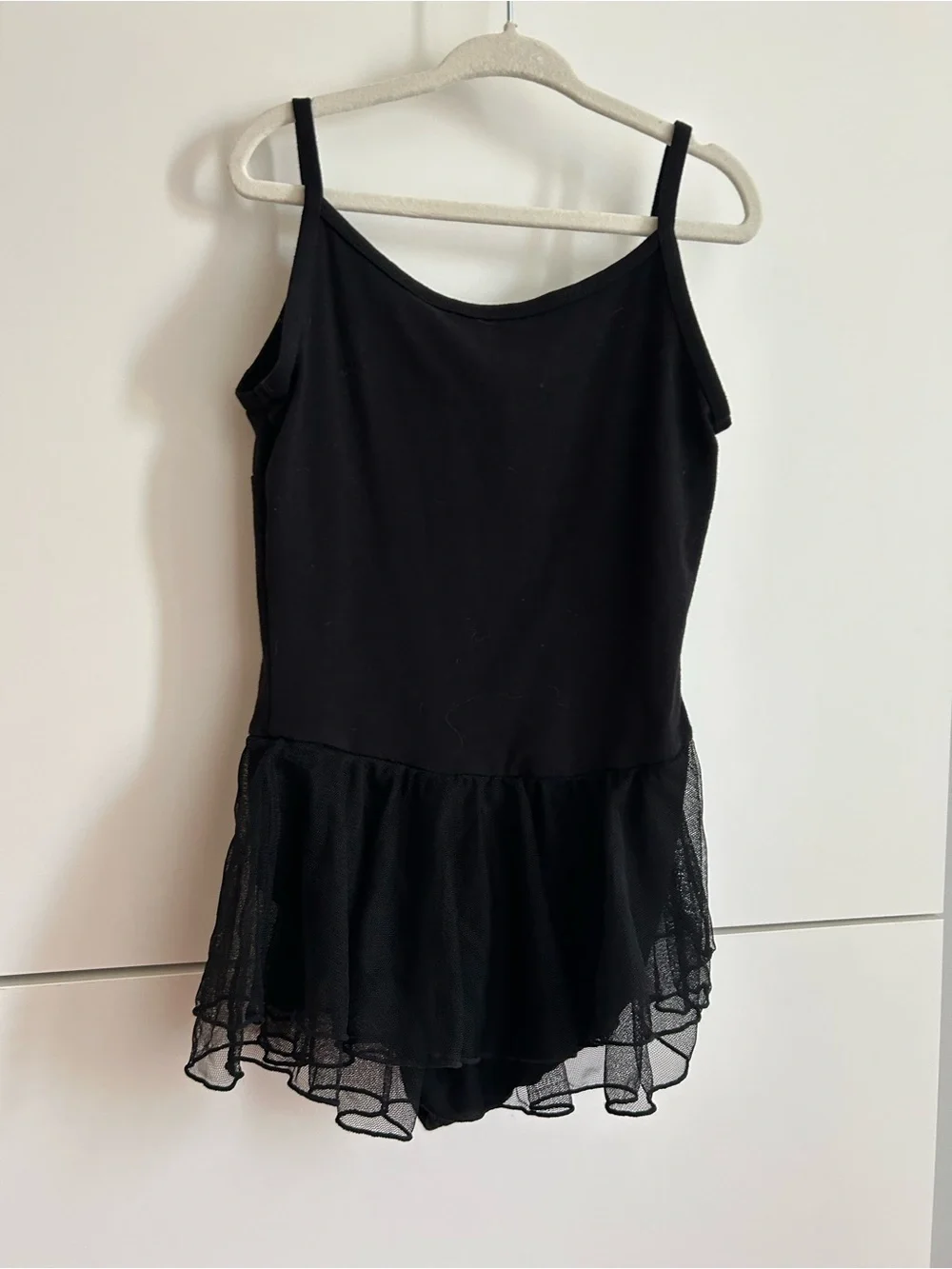 Freestyle Black Sleeveless Ballet Dress with Bow and Mesh Skirt - 7/8